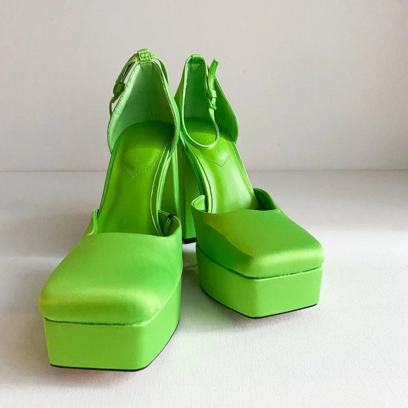 Lime Green Platform Heels - Picture 3 of 9